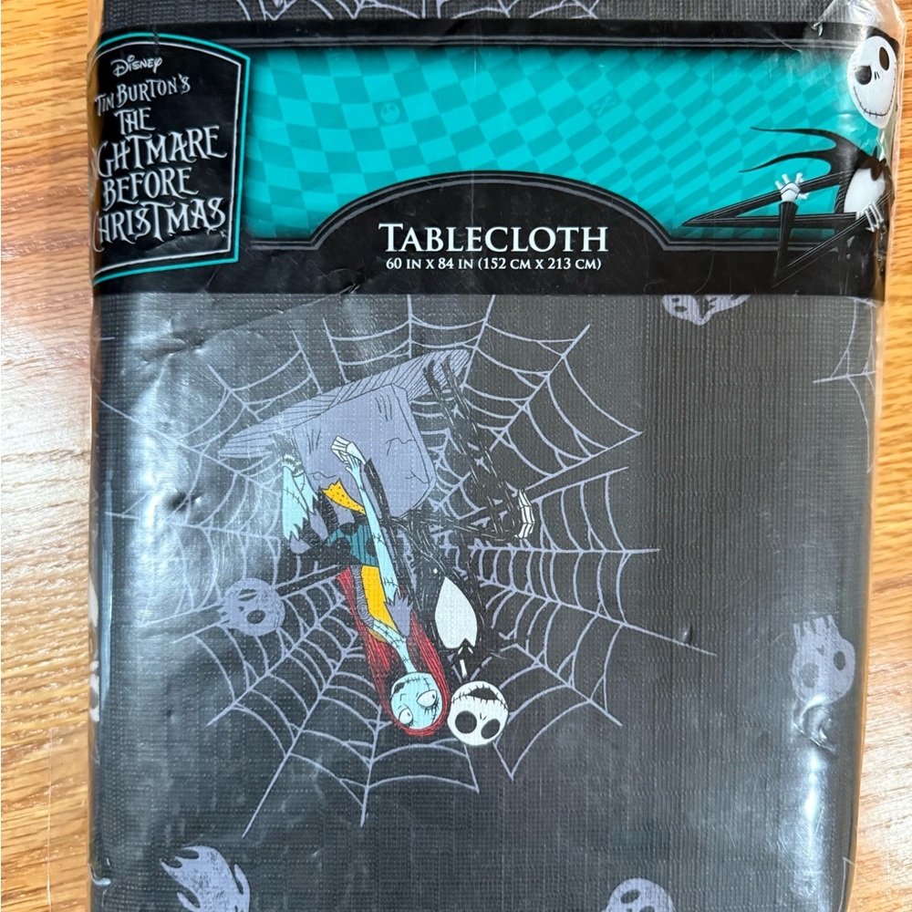 New Disney The Nightmare Before Christmas Tablecloth - Black and Gray